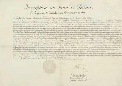 TITRE DE BARON. 1846. BOUCHES-DU-RHÔNE. Etienne...
