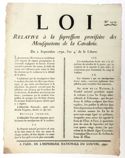 FUSIL MOUSQUETON DE CAVALERIE. 1792. DANTON....