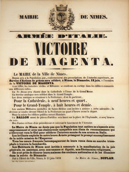 GARD. “VICTOIRE DE MAGENTA”. Avis du Maire...
