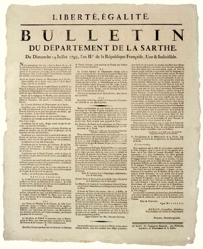 CONSTITUTION 1793. « BULLETIN DU DÉPARTEMENT...