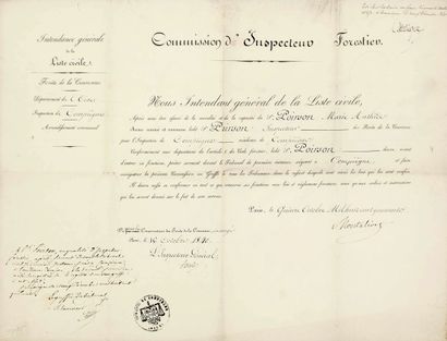OISE. COMMISSION D’INSPECTEUR FORESTIER pour...