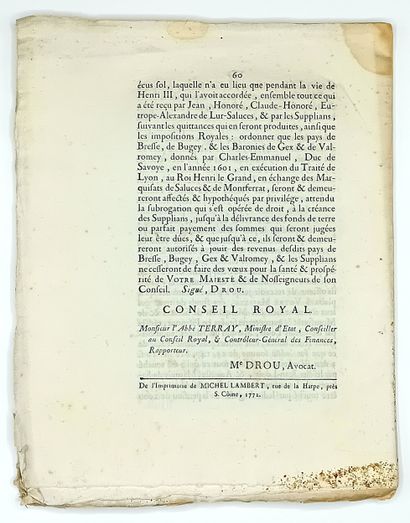 AIN. LUR, Marquis de SALUCES. GRIMALDI de...