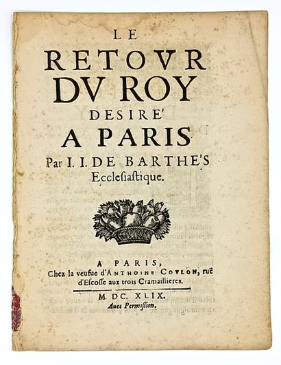 « LE RETOUR du ROY désiré à PARIS par Jean...