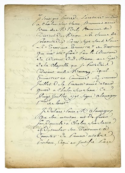 Claude ROBERJOT (1752- Guillotiné 1799) Ecclésiastique,...