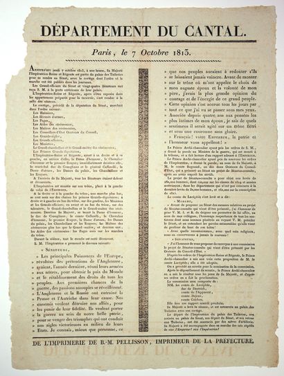 CANTAL. 1813. Cortège de SA MAJESTÉ L’IMPÉRATRICE...