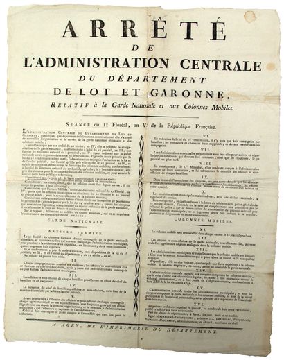 LOT-ET-GARONNE. 1797. GARDE NATIONALE et...