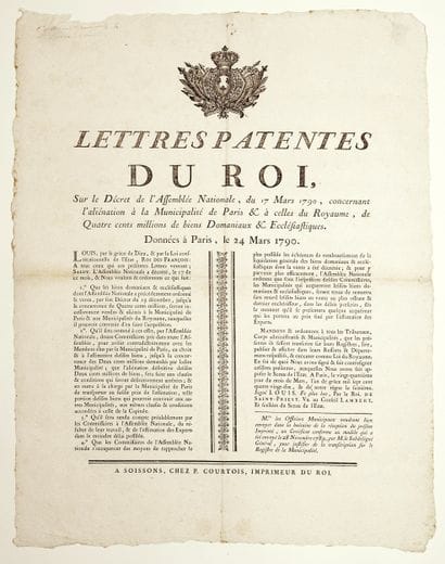 AISNE. 1790. VENTE DES BIENS NATIONAUX. «...