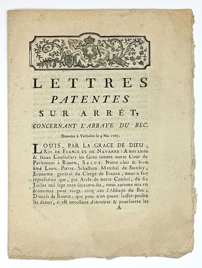 EURE. Abbaye Notre-Dame du BEC. « Lettres...