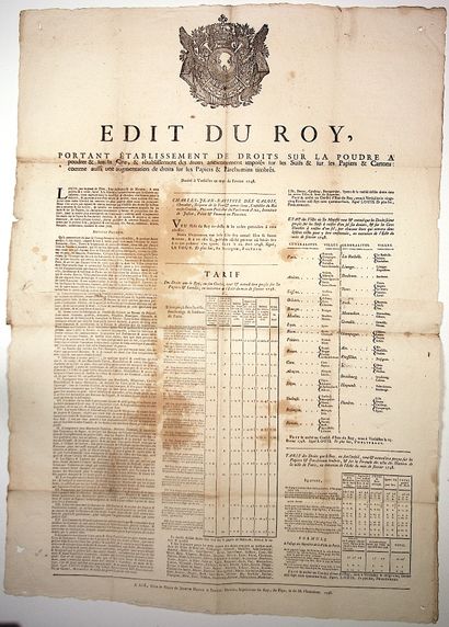 PROVENCE. 1748. “Édit du Roy, portant établissement...