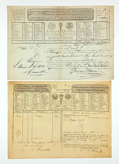 PARIS. 7 ROULAGES ou Lettres de Voiture 1819-1845...