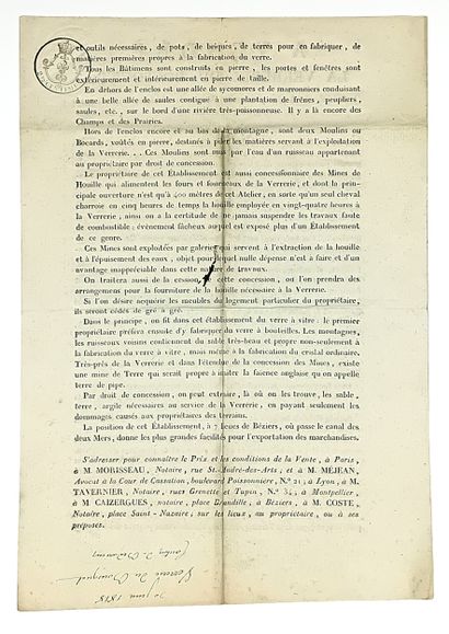 HÉRAULT. « À VENDRE LAVERRERIE du BOUSQUET,...