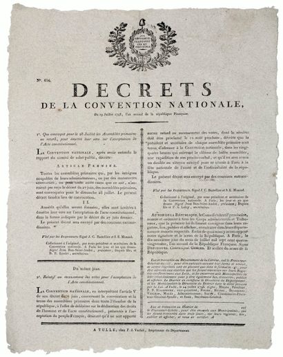 ACCEPTATION DE L’ACTE CONSTITUTIONNEL. CORRÈZE....