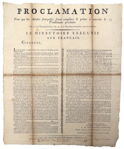 PYRÉNÉES-ATLANTIQUES. 1797. «Proclamation...