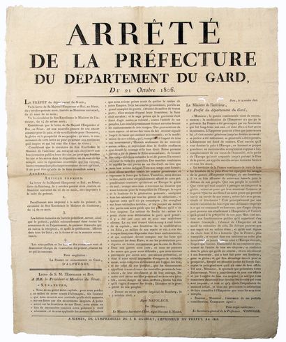 GARD. 1806. NAPOLÉON. Quartier Général de...