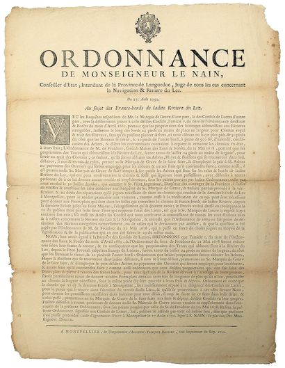 HÉRAULT. 1750. LANGUEDOC. NAVIGATION et RIVIÈRE...