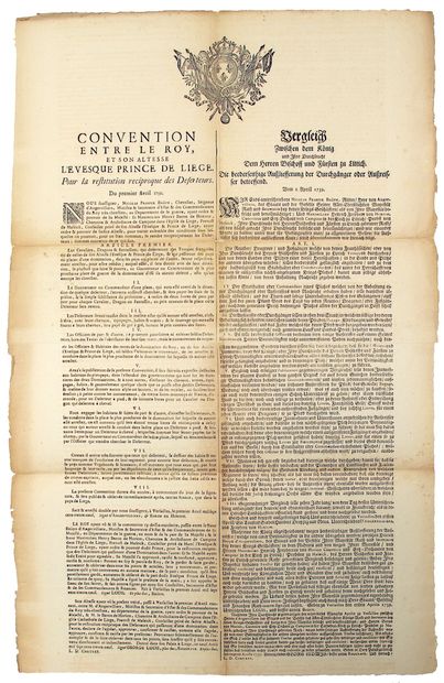 BELGIQUE. 1739. ÉCHANGE DE PRISONNIERS DÉSERTEURS....