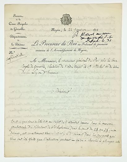 DRÔME. 1822. Problèmes entre Catholiques...