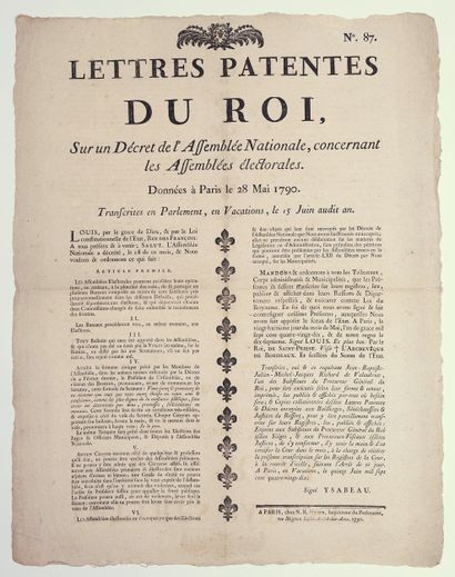PARIS. ASSEMBLÉES PRIMAIRES. 1790. « Lettres...