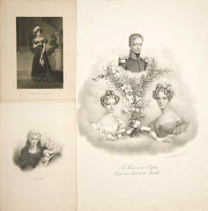 DUCHESSE DE BERRY ET HENRY V. 3 GRAVURES...