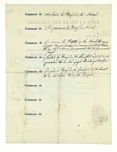 SANGSUES. MARNE. 1826. Permission pour la...