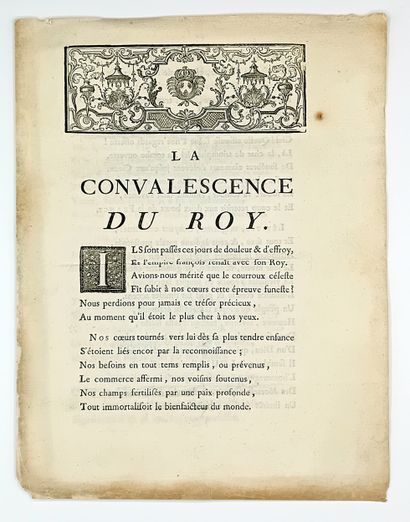 LA MALADIE DE LOUIS XV à METZ (Moselle),...