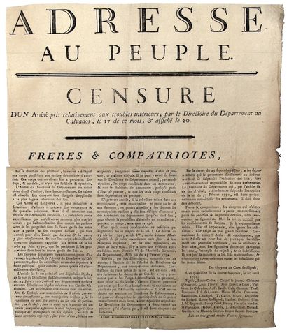 CALVADOS. 1792. (SOCIÉTÉ PATRIOTIQUE DE CAEN)...