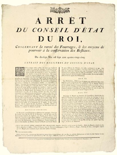 CÔTE-D’OR. CALAMITÉ AGRICOLE de 1785. BOURGOGNE...
