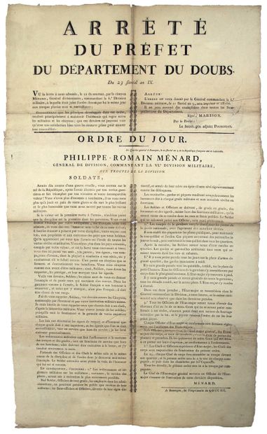 DOUBS. 1801. UNIFORMES. « Au Quartier général...