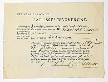 « CAROSSES D’AUVERGNE. Messageries Royales....