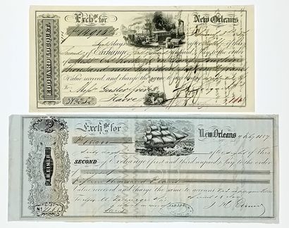 ÉTATS-UNIS. 2 Lettres de Change de la Nouvelle-Orléans....