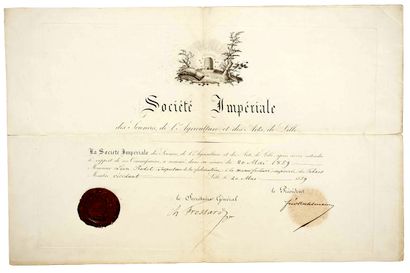 LILLE, NORD. BREVET de membre de la SOCIÉTÉ...