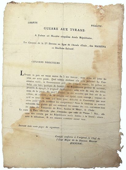 CAMPAGNE D’ITALIE. PADOUE 1797. DIVISION...