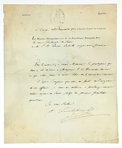 Comte Alexandre-François de LA ROCHEFOUCAULD...