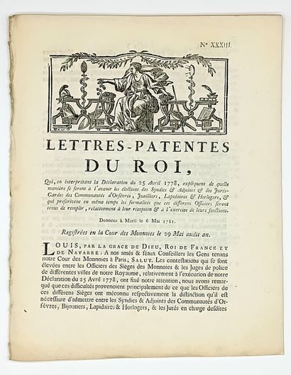 ORFÈVRES, JOAILLIERS, LAPIDAIRES et HORLOGERS....