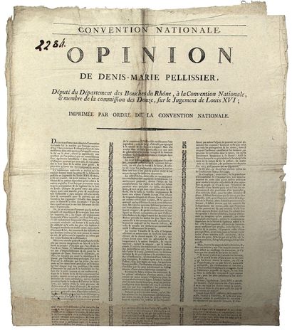 1793 (PROCÈS DU ROI LOUIS XVI). PELLISSIER...