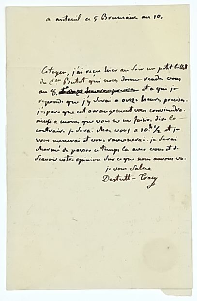 DESTUTT (Antoine-Claude-Louis, Comte de TRACY)...