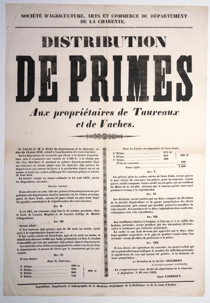 CHARENTE. « Distribution de primes aux propriétaires...