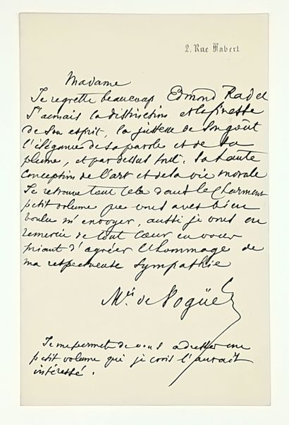 Marquis de VOGÜÉ (Charles Jean Melchior)...