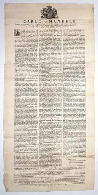 COMTÉ DE NICE (06). 1777. Grand Placard à...