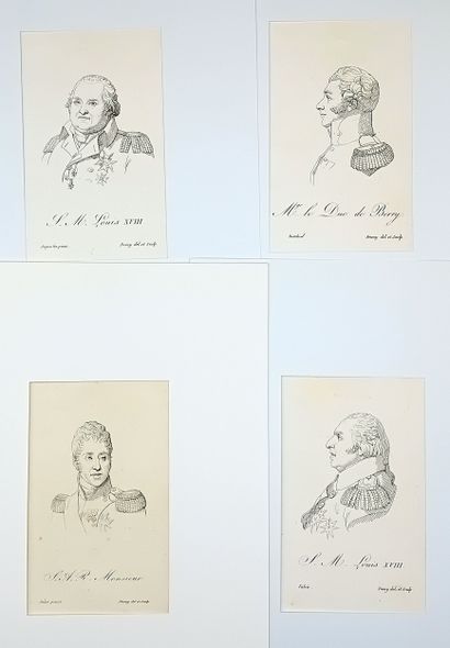 BOURBON. 5 Gravures de la Restauration, dessiné...