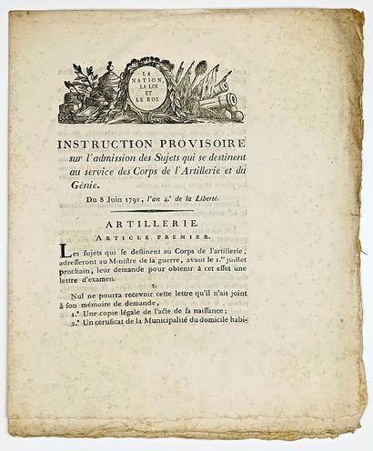 HAUT-RHIN - ARTILLERIE et GÉNIE - “INSTRUCTION...