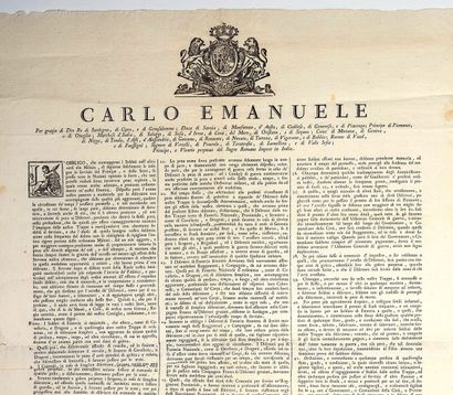 COMTÉ DE NICE (06). 1777. Grand Placard à...