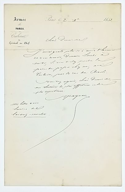 MARÉCHAL MAGNAN (Bernard-Pierre) Paris 1791...