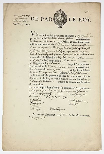 FINISTÈRE. QUIMPERLÉ. De par le Roy. Jugement...