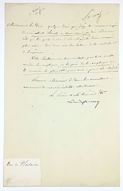 LEBRUN, Duc de PLAISANCE (Charles-François)...