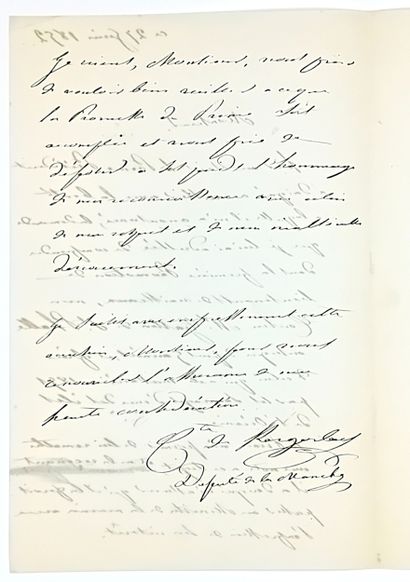 MANCHE. Comte Hervé DE KERGORLAY [1803-1873]....