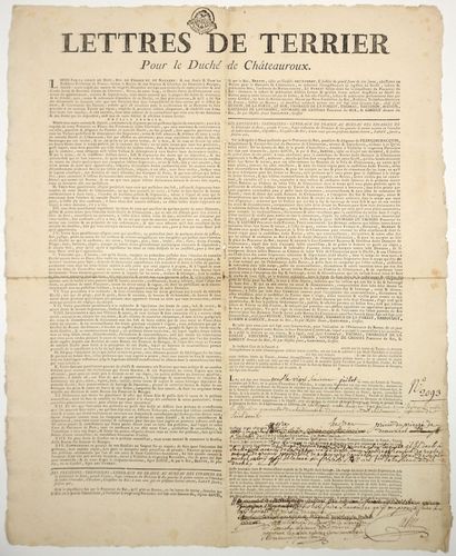 INDRE. 1769. « LETTRES DE TERRIER pour le...