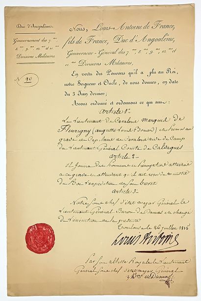 Louis-Antoine de BOURBON Duc d’ANGOULÈME...