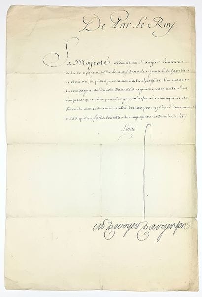 LOUIS XVI. Lettre Royale de nomination :...