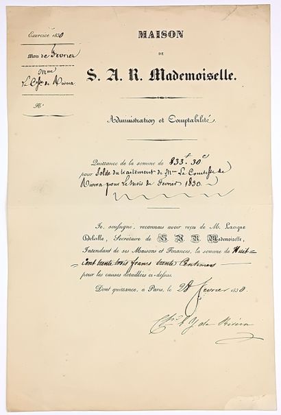 “MAISON de S.A.R. MADEMOISELLE”. Exercice...